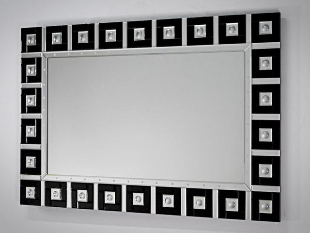 Brokaw Glass Framed Wall Mounted Accent Mirror in Black Mercer41 on Productcaster.