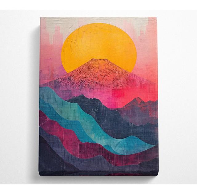 Sun Volcano Canvas Print Metro Lane Size: 106.6cm H x 66cm W on Productcaster.