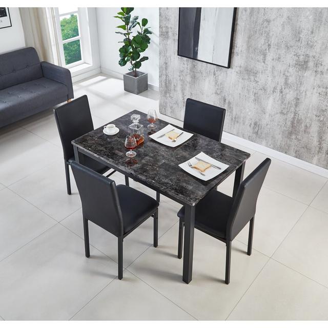 Calmer 4 - Person Dining Set 17 Stories Colour: Grey on Productcaster.