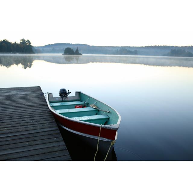 Calm Lake At Sunrise by Carlosbezz - No Frame Art Prints on Canvas Breakwater Bay Size: 30cm H x 46cm W on Productcaster.