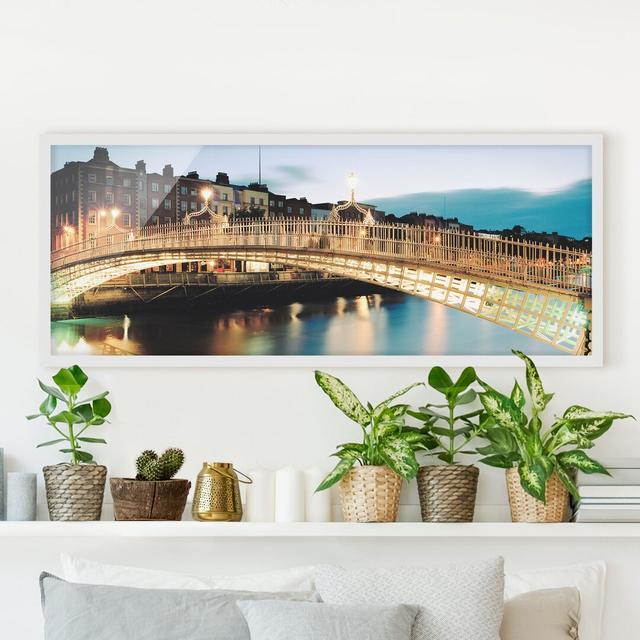 Ha'penny Bridge - Picture Frame Photograph Brayden Studio Size: 30cm H x 75cm W x 2cm D, Frame Option: White Framed on Productcaster.