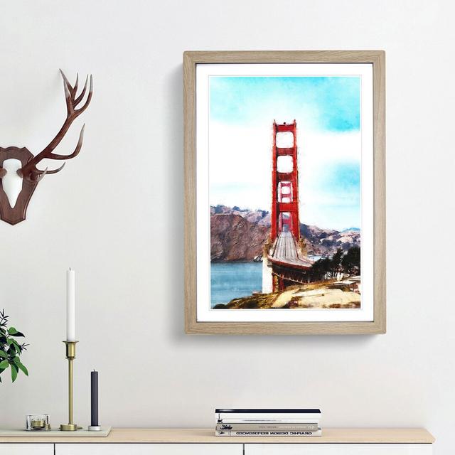 Golden Gate Bridge - Picture Frame Painting Print East Urban Home Frame Option: Oak Framed, Size: 45cm H x 33cm W x 2cm D on Productcaster.