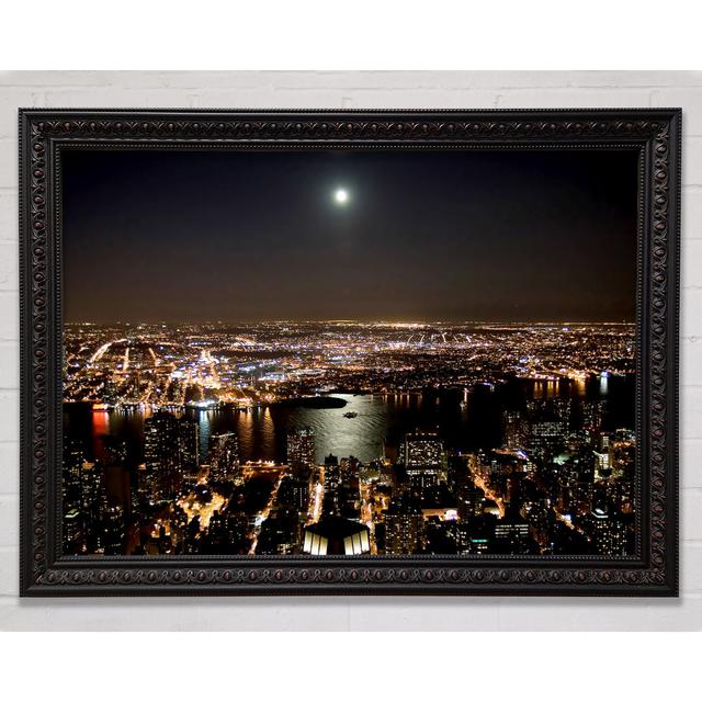 City Harbour Moonlight - Print Ebern Designs Size: 29.7cm H x 42cm W x 3cm D on Productcaster.