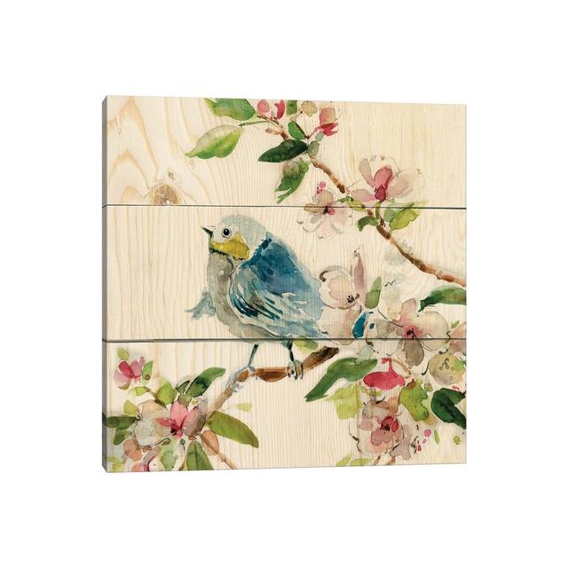 Birds and Blossoms II by Carol Robinson - Painting Print on Canvas Fleur De Lis Living Size: 66.04cm H x 66.04cm W x 3.81cm D, Format: Wrapped Canvas on Productcaster.