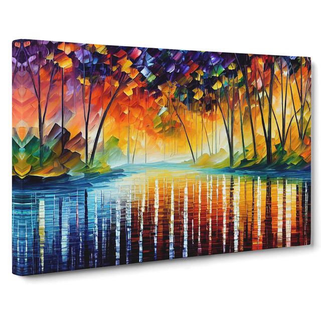 River By The Trees - Wrapped Canvas Print Marlow Home Co. Size: 50cm H x 76cm W x 3cm D on Productcaster.