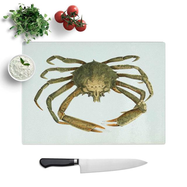 Tempered Glass Spider Crab by J.E. De Kay Chopping Board East Urban Home Size: 39 cm W x 28.5 cm L on Productcaster.