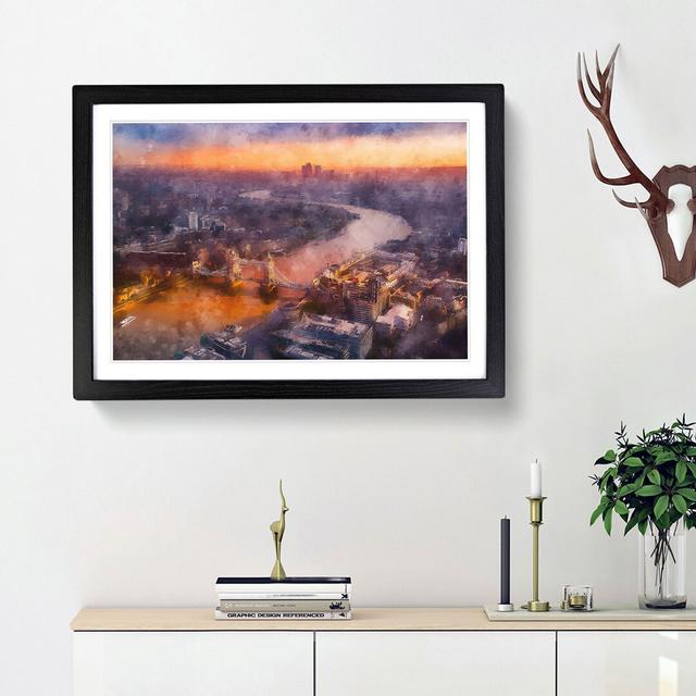 Sunrise over London - Picture Frame Painting Print East Urban Home Size: 62cm H x 87cm W x 2cm D, Frame Option: Black Framed on Productcaster.