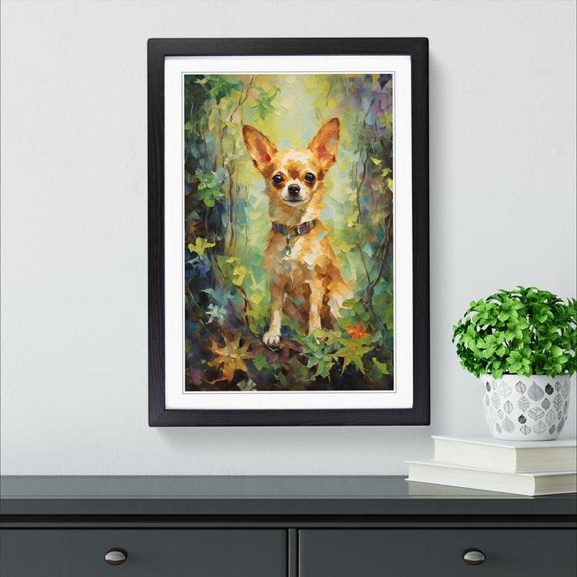 Chihuahua Impressionism - Single Picture Frame Print on Wood Marlow Home Co. Format: Black Framed, Size: 34cm H x 25cm W x 2cm D on Productcaster.