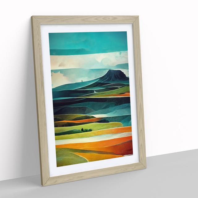 Meadow Landscape Abstract No.5 - Picture Frame Painting Alpen Home Size: 34cm H x 25cm W x 2cm D, Frame Colour: Oak on Productcaster.