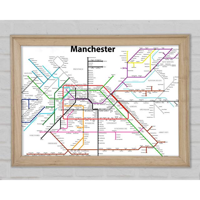 Manchester Pub Tube Map - Single Picture Frame Art Prints Ebern Designs Size: 21cm H x 29.7cm W x 1.5cm D on Productcaster.