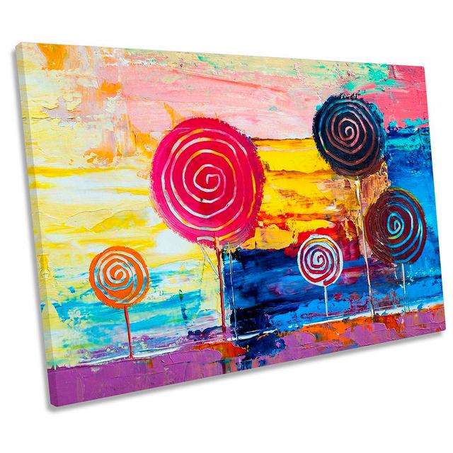 Circle Trees Abstract Print CANVAS WALL ART Picture Multi-Coloured Rosalind Wheeler Size: 40.6cm H x 61cm W x 2cm D on Productcaster.