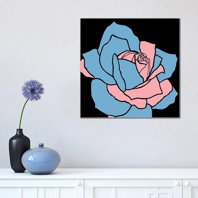 Rose Pink Blue by Art Mirano - Wrapped Canvas Print Rosalind Wheeler Size: 45.72cm H x 45.72cm W x 3.81cm D on Productcaster.