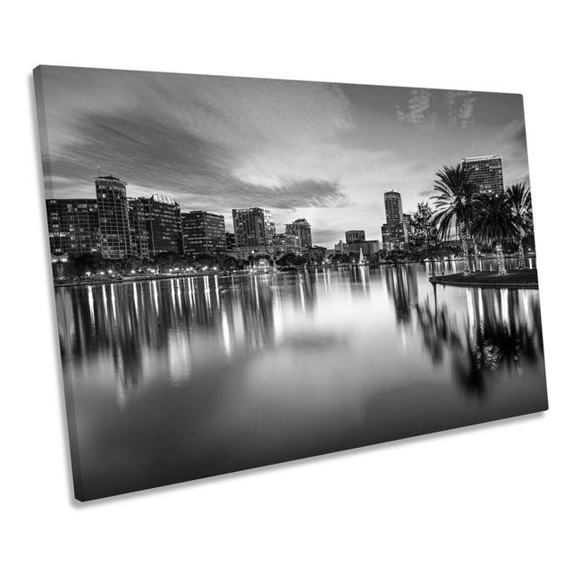 Florida Orlando Skyline City - Wrapped Canvas Print Ebern Designs Size: 40.6cm H x 61cm W x 2cm D on Productcaster.