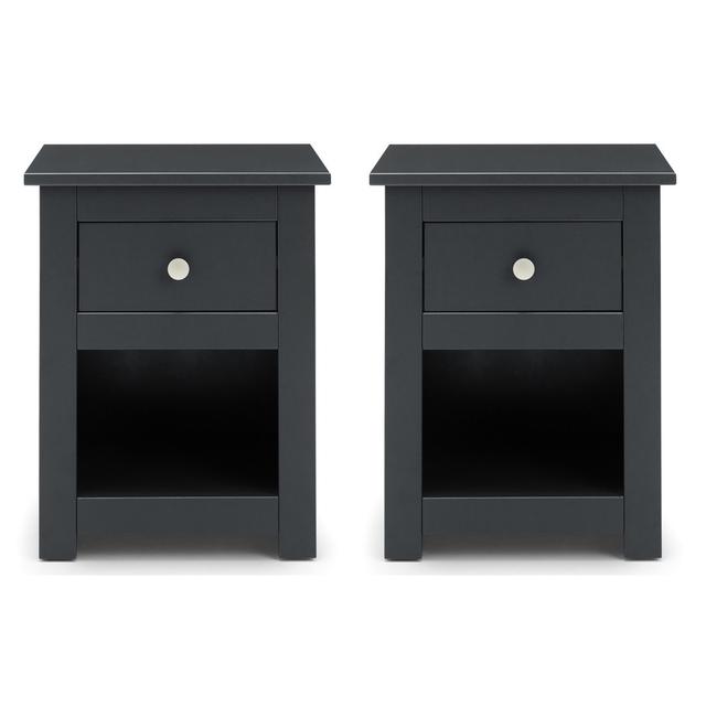 Radley Solid Wood Bedside Table (Set of 2) Julian Bowen Colour: Black on Productcaster.