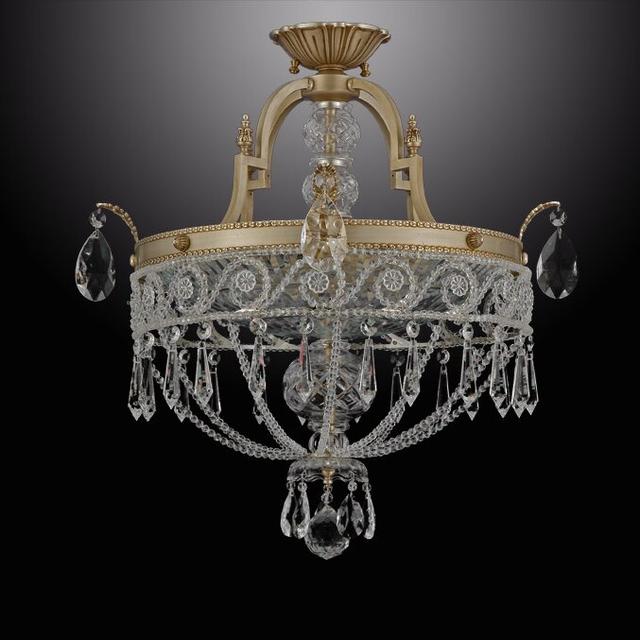 4-Light Crystal Semi Flush Mount by Astoria Grand, Finish: Satin French Gold on Productcaster.