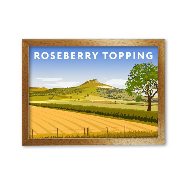 Roseberry Topping North Yorkshire by Richard O'Neill - Graphic Art Print on Paper 17 Stories Size: 59.4cm H x 84.1cm W x 3cm D, Format: Honey Oak Fram on Productcaster.