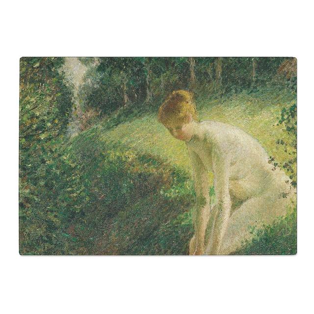 Lady Cleaning Her Leg by Camille Pissarro Chopping Board East Urban Home Size: 0.4cm H x 20cm W x 28.5cm L on Productcaster.