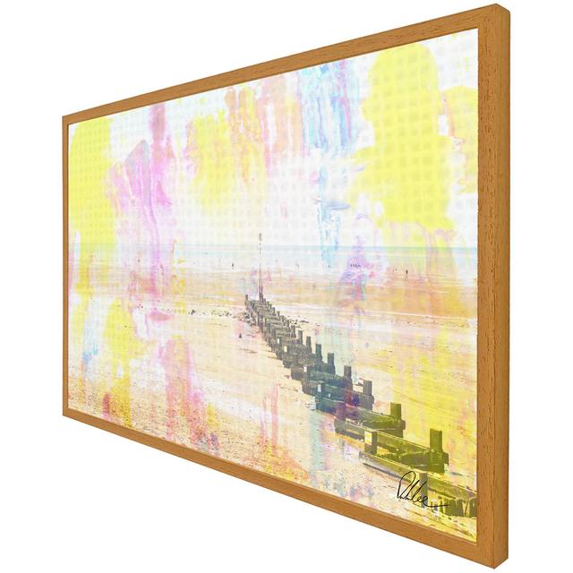 Colourful Beach - Single Picture Frame Print ClassicLiving Size: 51cm H x 76cm W x 4cm D, Frame Option: Oak on Productcaster.