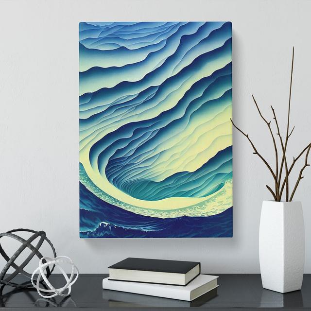 Ocean Sea Abstract Art Vol.2 - Wrapped Canvas Graphic Art House of Hampton Size: 76cm H x 50cm W x 3cm D on Productcaster.