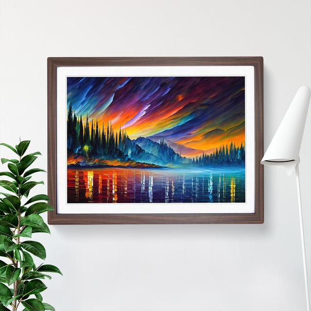 Special Aurora Borealis Vol.4 Abstract - Single Picture Frame Print Alpen Home Frame Colour: Walnut, Size: 34cm H x 46cm W x 2cm D on Productcaster.