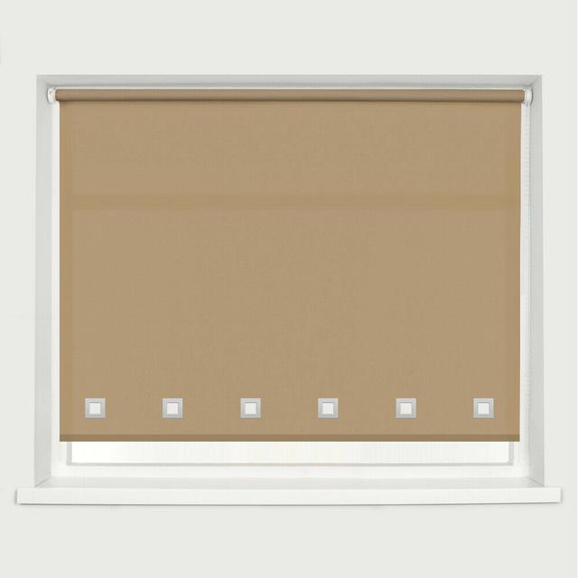 Square Eyelet Daylight Outdoor Semi-Sheer Roller Blind Symple Stuff Size: 165 cm L x 180 cm W, Finish: Cappuccino on Productcaster.