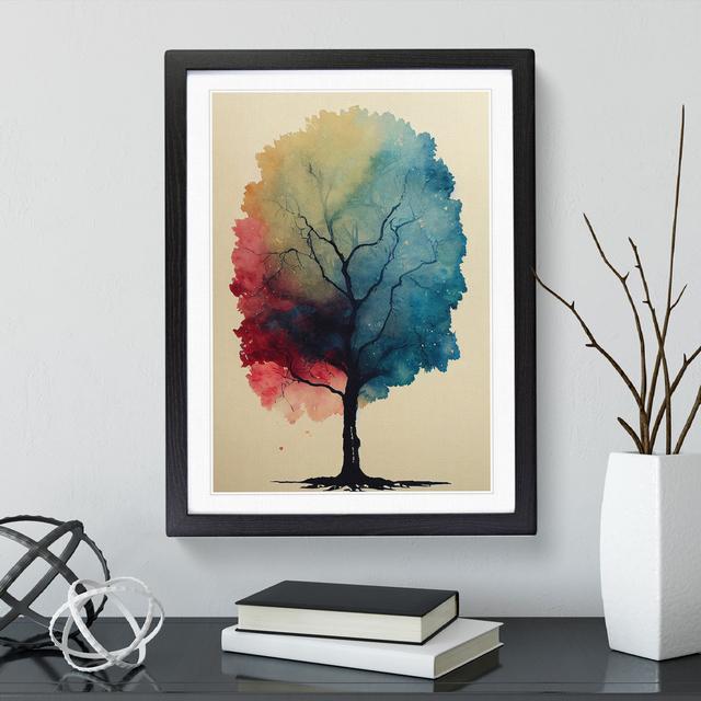 Tree No.3 - Single Picture Frame Painting Marlow Home Co. Size: 64cm H x 46cm W x 2cm D, Frame Colour: Black on Productcaster.