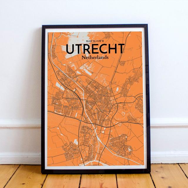 Utrecht City Map - Unframed Graphic Art Print on Paper East Urban Home Size: 91.4cm H x 61cm W x 0.13cm D x 0.13cm D on Productcaster.