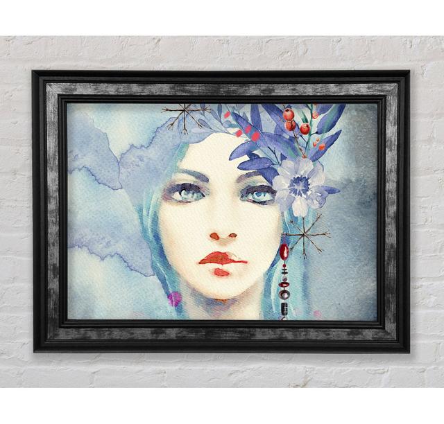 Blue Face Woman Watercolour - Single Picture Frame Art Prints Canora Grey Size: 29.7cm H x 42cm W x 8cm D on Productcaster.