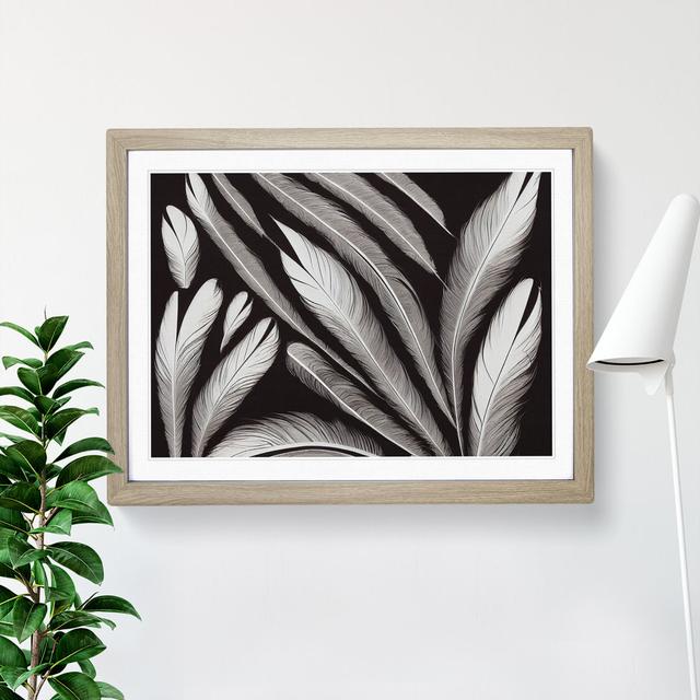 Artistic Bird Feathers - Picture Frame Graphic Art World Menagerie Format: Oak, Size: 25cm H x 34cm W on Productcaster.