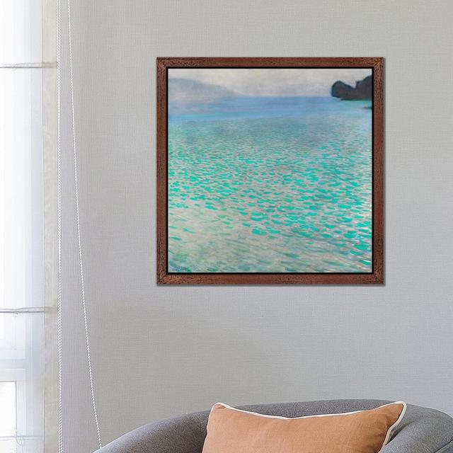 Attersee (Lake Attersee) by Gustav Klimt - Painting on Canvas Beachcrest Home Frame Option: Brown Framed, Size: 66cm H x 66cm W x 4cm D on Productcaster.