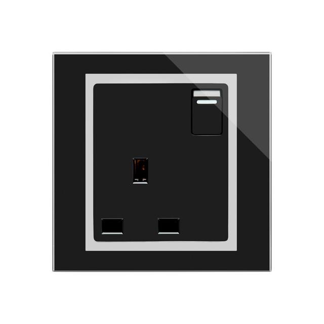 Crystal CT 13A Single Plug Socket With Switch White Retrotouch Colour: Black on Productcaster.