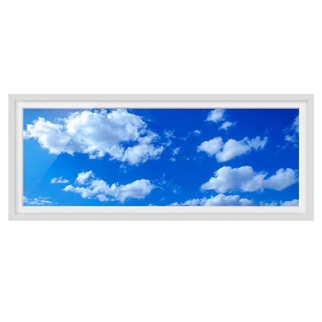 Cloudy Sky - Picture Frame Graphic Art Ebern Designs Size: 40cm H x 100cm W x 2cm D, Frame Option: White Framed on Productcaster.