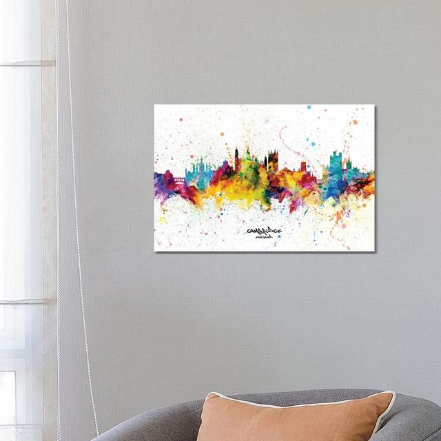 Cambridge England Skyline Splash by Michael Tompsett - Wrapped Canvas Graphic Art Latitude Run Size: 45.72cm H x 66.04cm W x 3.81cm D on Productcaster.