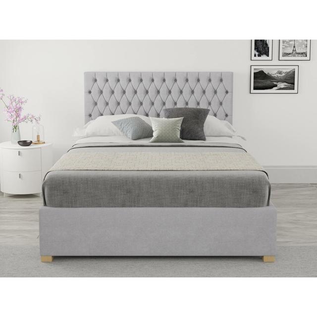 Central City Upholstered Ottoman Bed Brambly Cottage Size: Super King (6'), Colour: Silver on Productcaster.