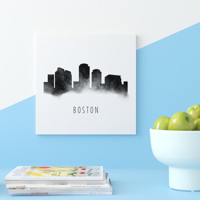 Boston Watercolour - Graphic Art Print East Urban Home Size: 109.22cm H x 109.22cm W x 3.81cm D, Format: Wrapped Canvas on Productcaster.