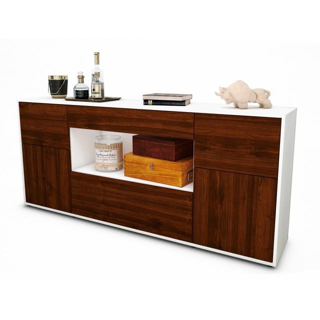 Beaudry Sideboard Brayden Studio Colour: White/Walnut on Productcaster.