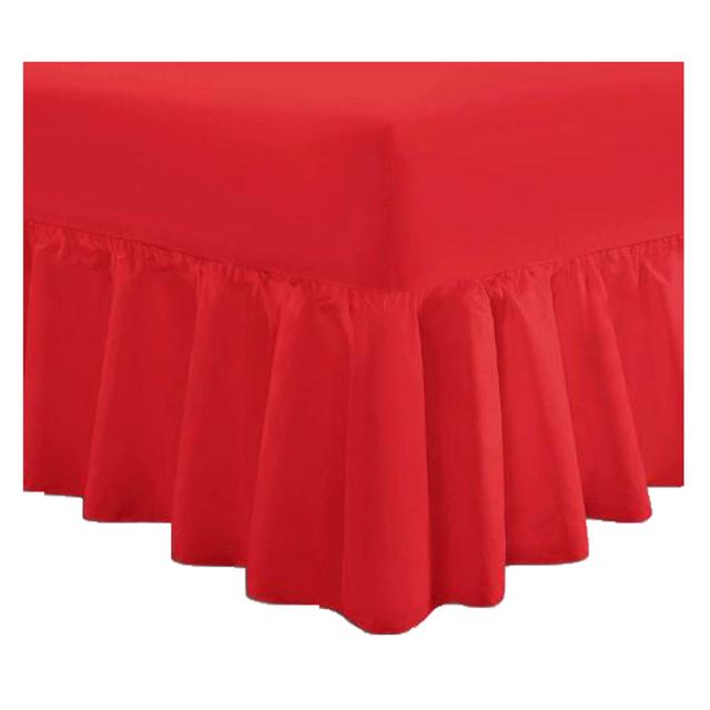 Elvy Extra Deep Luxury Cotton Blend Percale Sheet Set Ebern Designs Size: Double (4'6), Colour: Red on Productcaster.