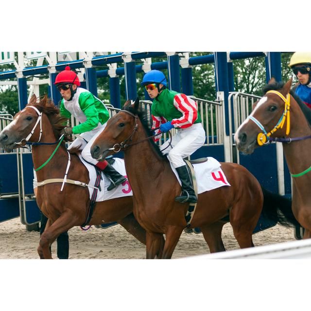 Start Horse Racing - Wrapped Canvas Photograph Gracie Oaks Size: 20cm H x 30cm W x 3.8cm D on Productcaster.