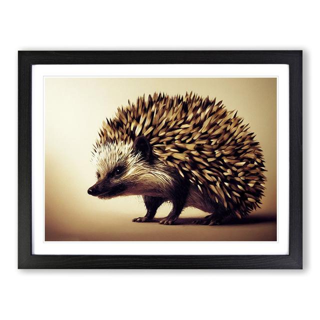 A Handsome Hedgehog - Single Picture Frame Painting Alpen Home Size: 25cm H x 34cm W x 2cm D, Frame Colour: Black on Productcaster.