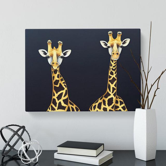 Two Giraffes Vol.1 - Wrapped Canvas Print World Menagerie Size: 35cm H x 50cm W x 3cm D on Productcaster.