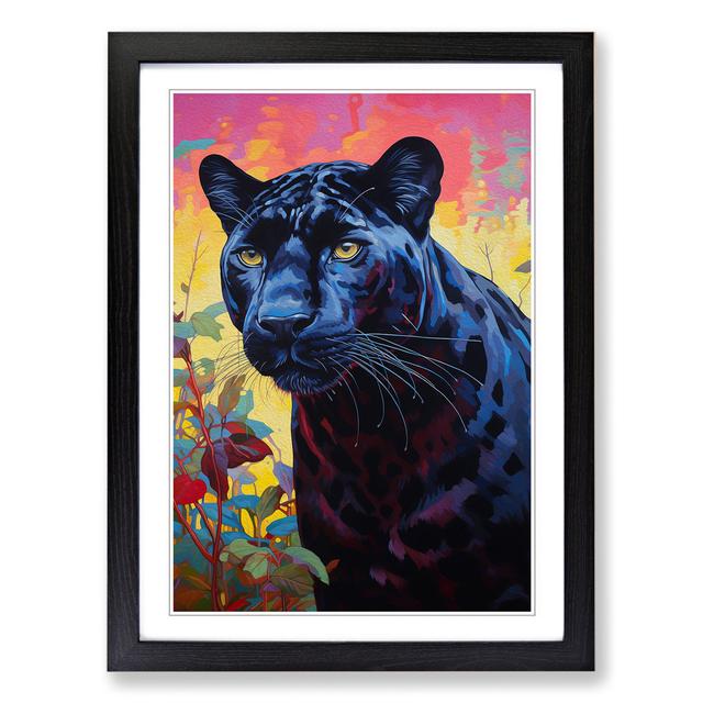 Panther Colour Field No.2 - Print World Menagerie Format: Black Framed, Size: 34cm H x 25cm W x 2" D on Productcaster.