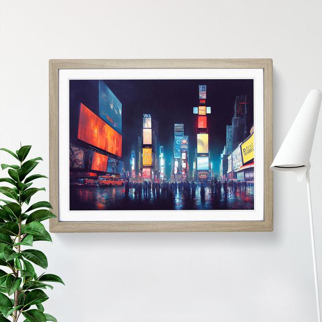 New York Times Square Art Vol.3 - Single Picture Frame Print 17 Stories Frame Colour: Oak , Size: 34cm H x 46cm W on Productcaster.