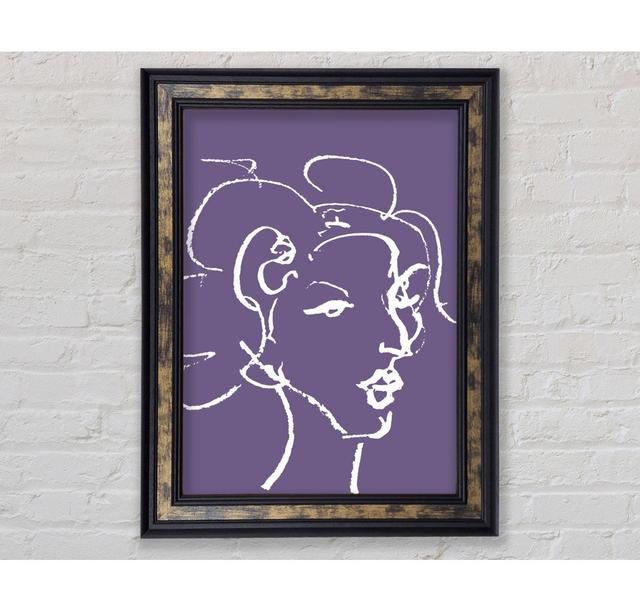 Pretty Lady Sketch - Single Picture Frame Art Prints Bright Star Colour: Lilac, Size: 59.7cm H x 42.1cm W x 8cm D on Productcaster.