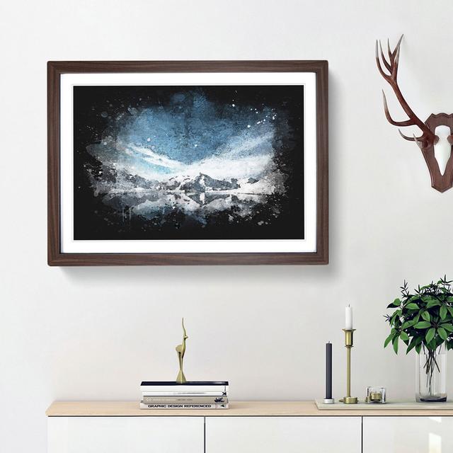 Winter Mountain Reflection - Picture Frame Graphic Art Print East Urban Home Frame Option: Walnut Framed, Size: 45cm H x 63cm W x 2cm D on Productcaster.