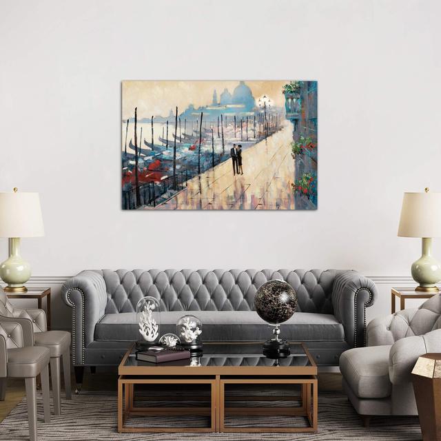 Venice Encounter - Painting on Canvas East Urban Home Frame Option: No Frame, Size: 45.72cm H x 66.04cm W x 1.91cm D on Productcaster.