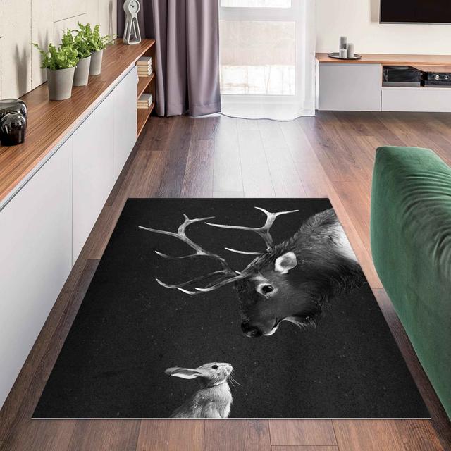 Rectangular Hettye Animal Pattern Machine Woven Area Rug East Urban Home Rug Size: Rectangle 90 x 120cm on Productcaster.