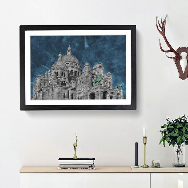 Sacre Coeur in Paris France - Picture Frame Painting Print East Urban Home Size: 33cm H x 45cm W x 2cm D, Frame Option: Black Framed on Productcaster.