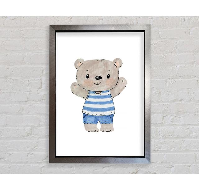 Teady Bear In His Pyjamas Framed Print Harriet Bee Size: 118.9cm H x 84.1cm W x 3.4cm D, Format: Black Framed Paper on Productcaster.