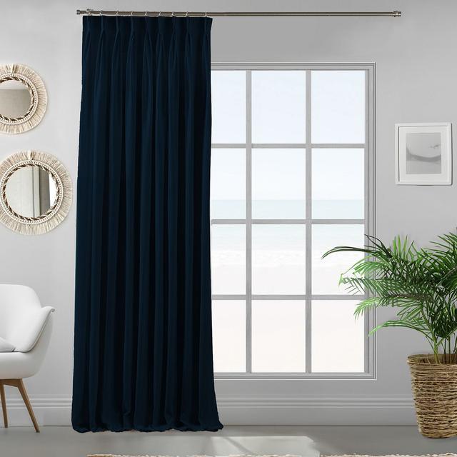 Vorhang mit Zwickelfalte (1 Stück), blickdicht Lilijan Home & Curtain Vorhang-Farbe: Königsblau, Vorhanggröße: 130 cm Breite x 375 cm Fallhöhe on Productcaster.