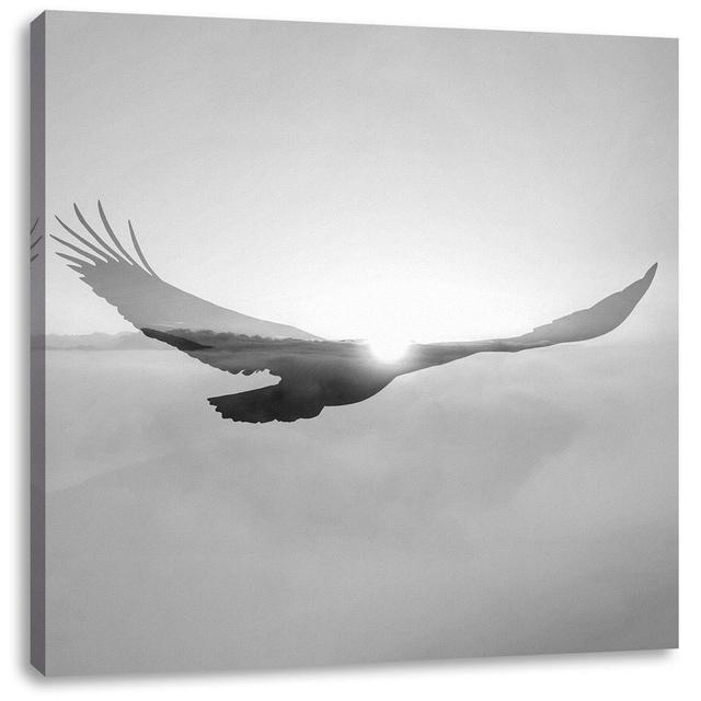 Leinwandbild Fading Eagle in Sunset Alpen Home Größe: 70 cm H x 70 cm B x 1,8 cm T on Productcaster.